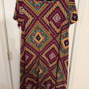 LuLaRoe Colorful Geometric Midi Dress